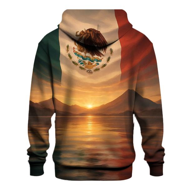Mexican Flag Volcanic Valley Reflection lightweight hoodies