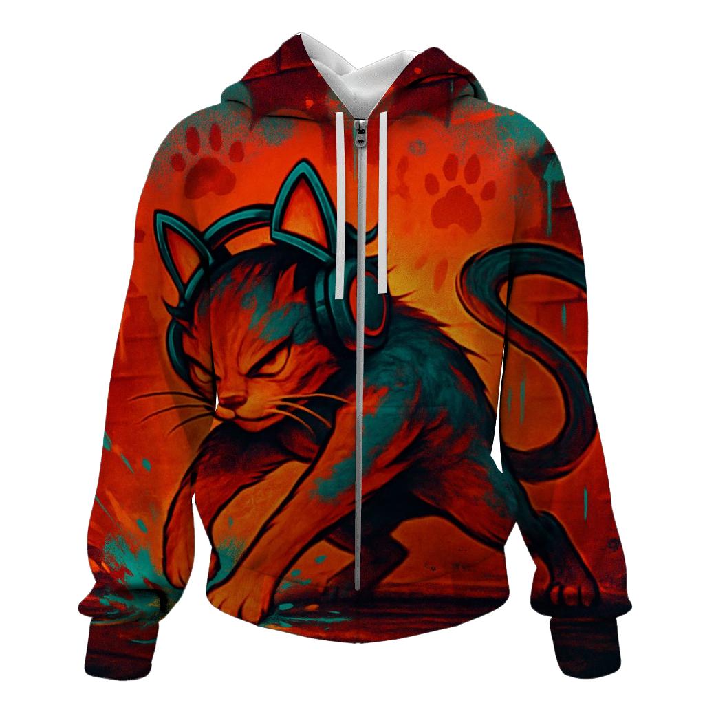 Graffiti Alley Rhythm Cat heavyweight hoodies