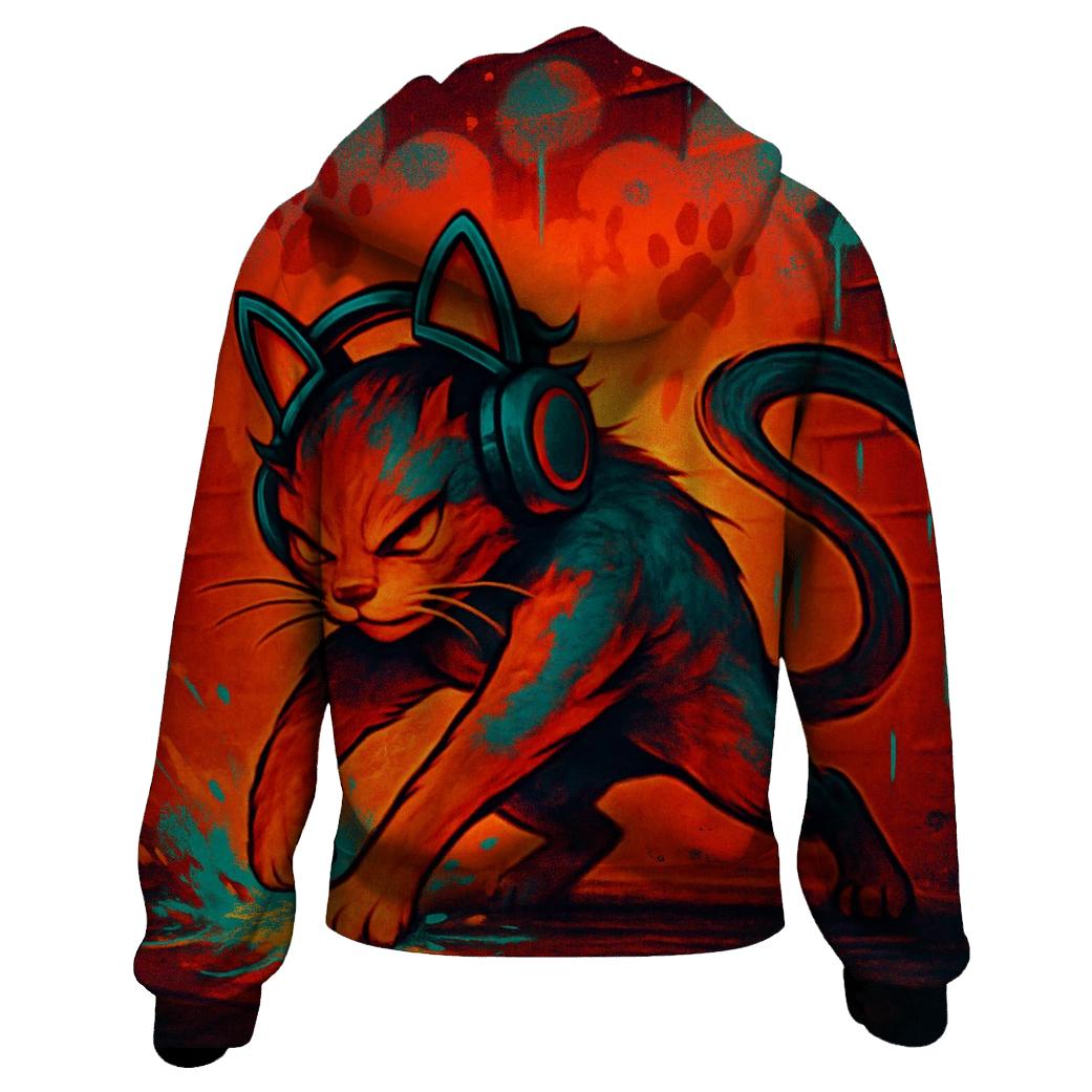 Graffiti Alley Rhythm Cat heavyweight hoodies