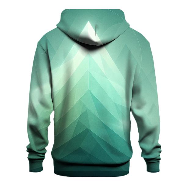 Gradient Veil Mountain Temple graphic hoodies