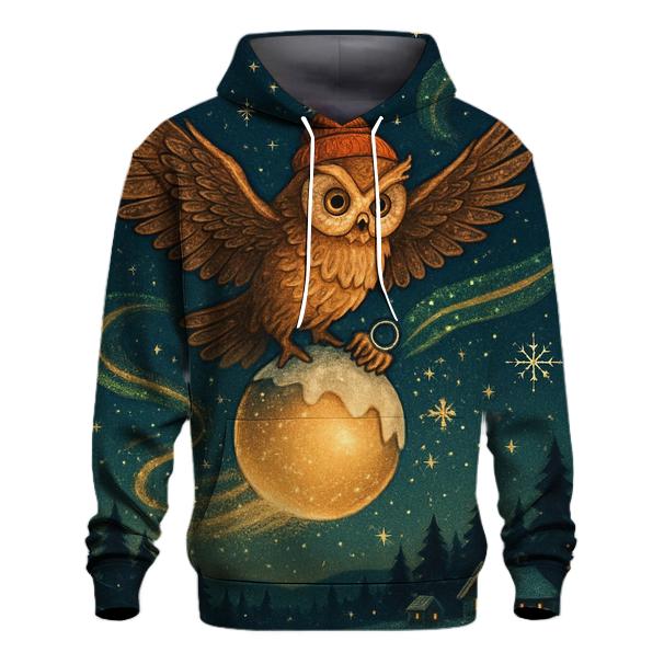 Midnight Owl On Christmas Comet lightweight hoodies
