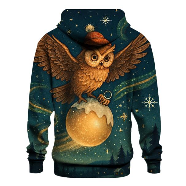 Midnight Owl On Christmas Comet lightweight hoodies