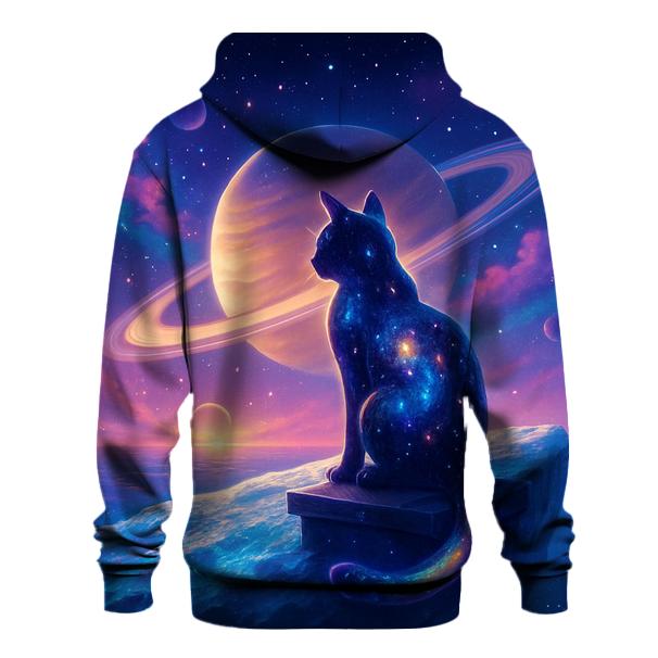 Stargazer Cat On The Comet Rooftop hoodie styles