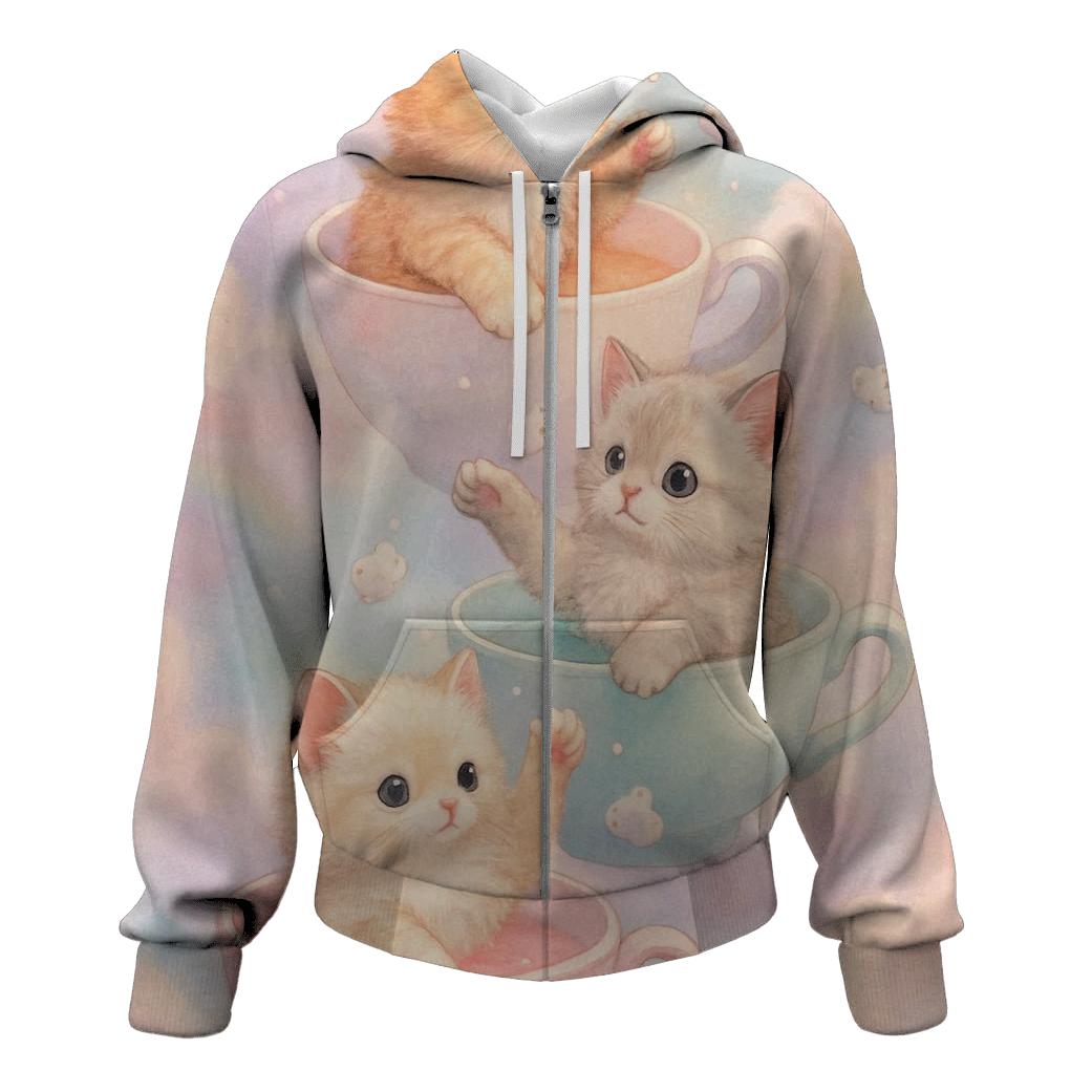 Pastel Dream Tea Party Kittens hoodie designs
