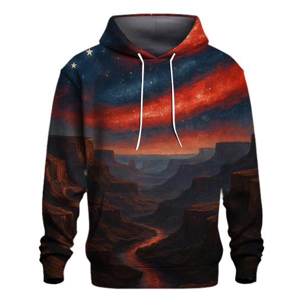 Cosmic Stripes Over Canyon hoodie trends