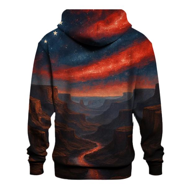 Cosmic Stripes Over Canyon hoodie trends