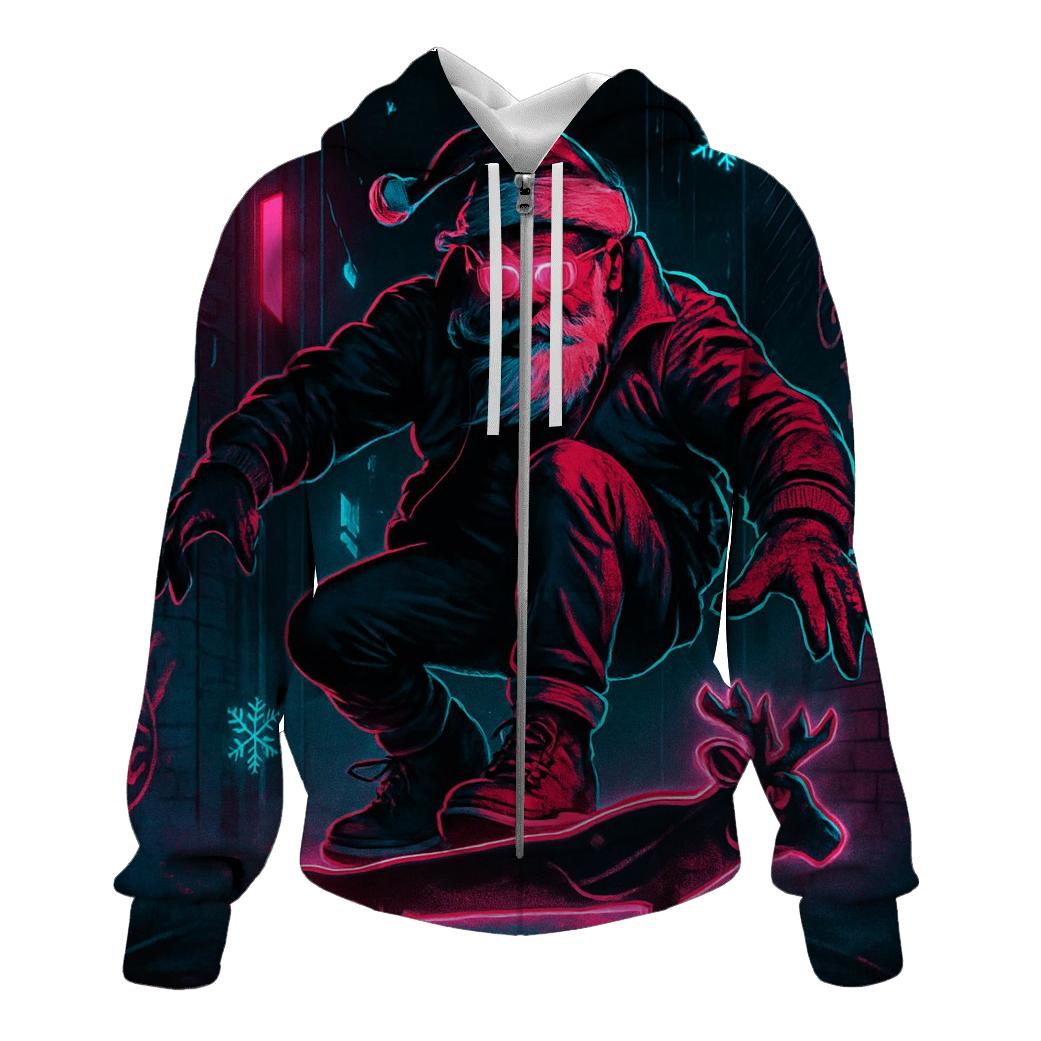 Neon Street Santa Ride printed hoodies