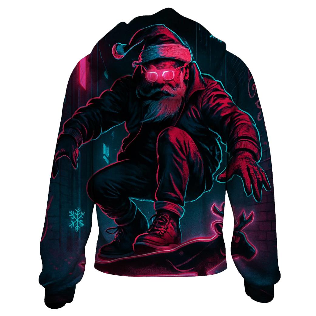 Neon Street Santa Ride printed hoodies