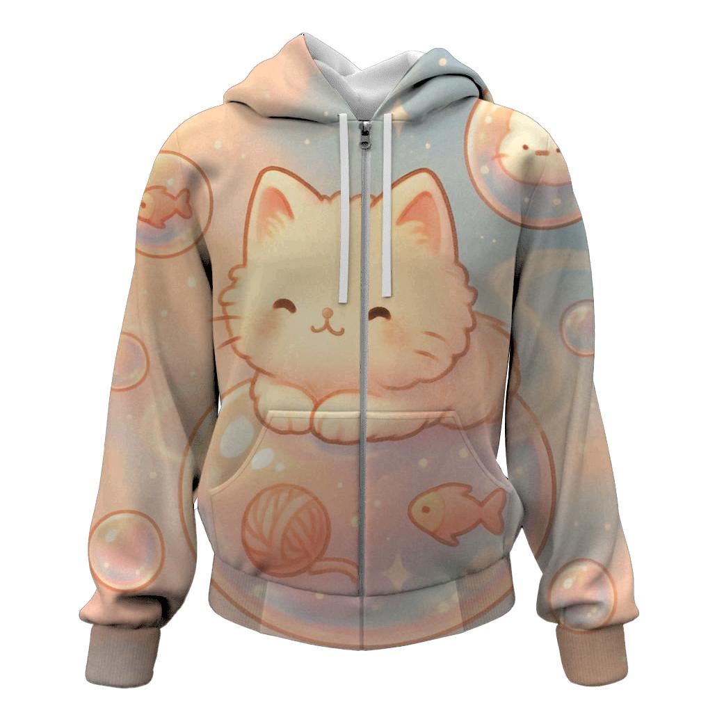 Bubble Bath Dream Kitten graphic hoodies