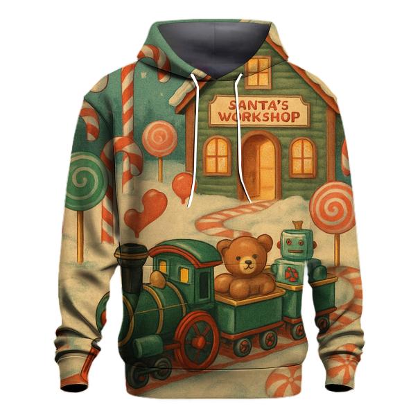 Toy Workshop Train Through Candy Forest embroidered hoodies