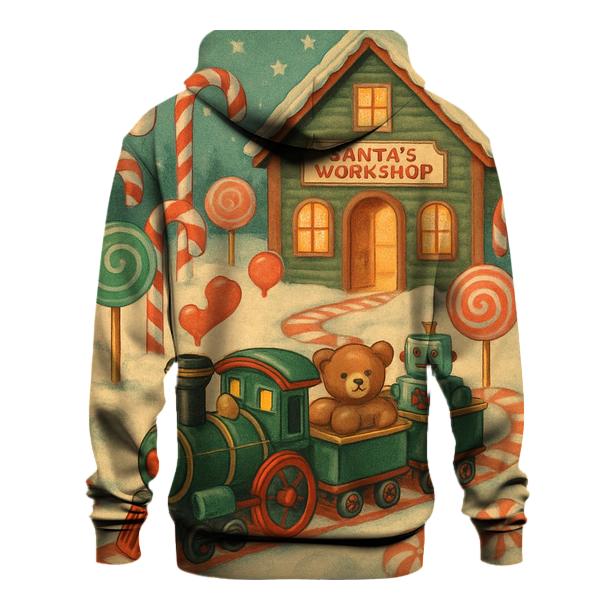 Toy Workshop Train Through Candy Forest embroidered hoodies