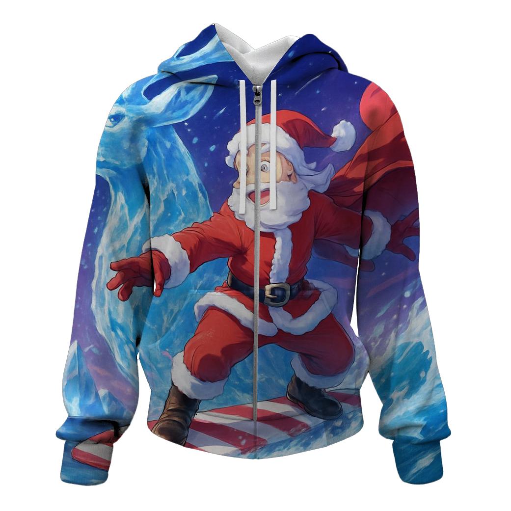 Polar Wave Santa Surfer lightweight hoodies