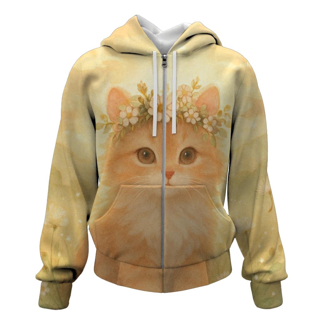 Sunrise Meadow Flower Crown Cat hoodie trends
