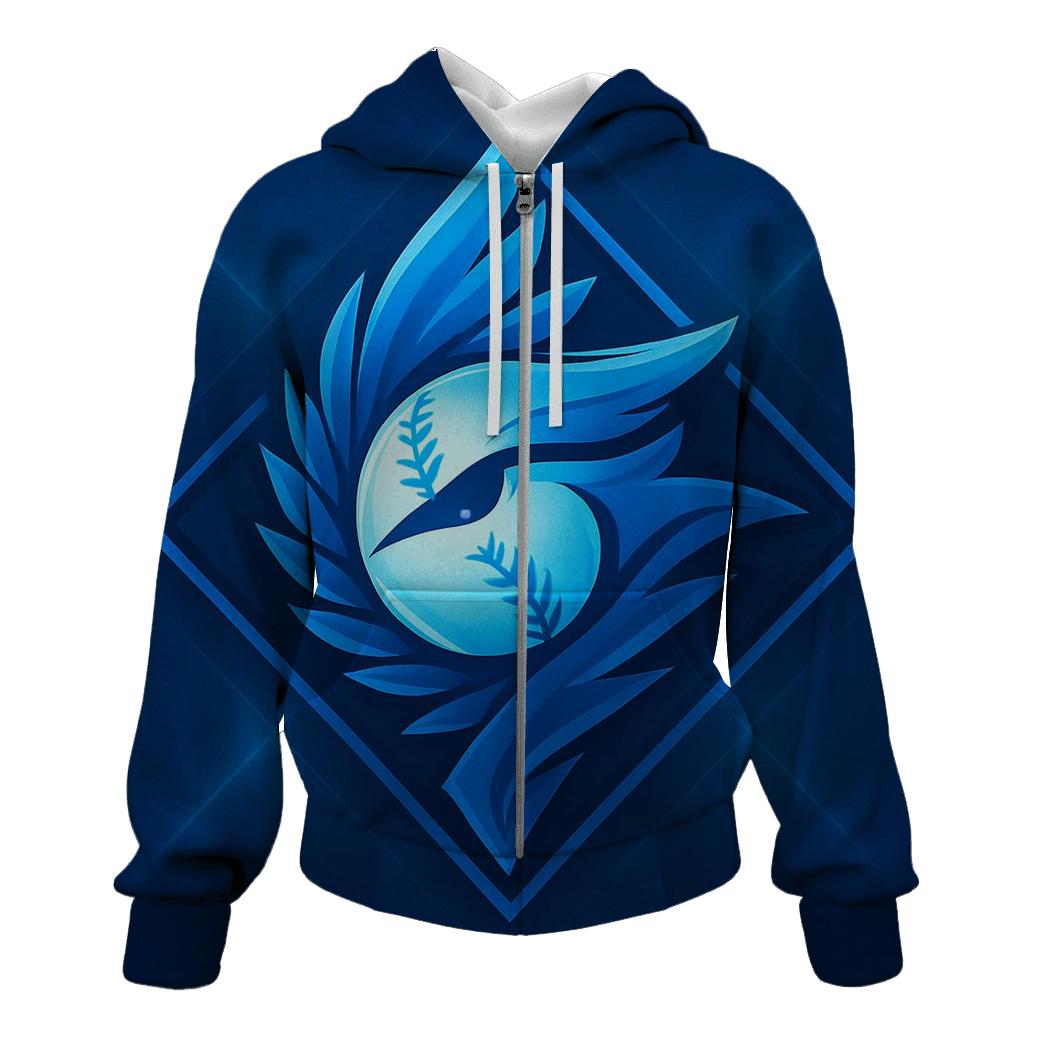 Feathered Blue Jays Fusion Diamond designer hoodies