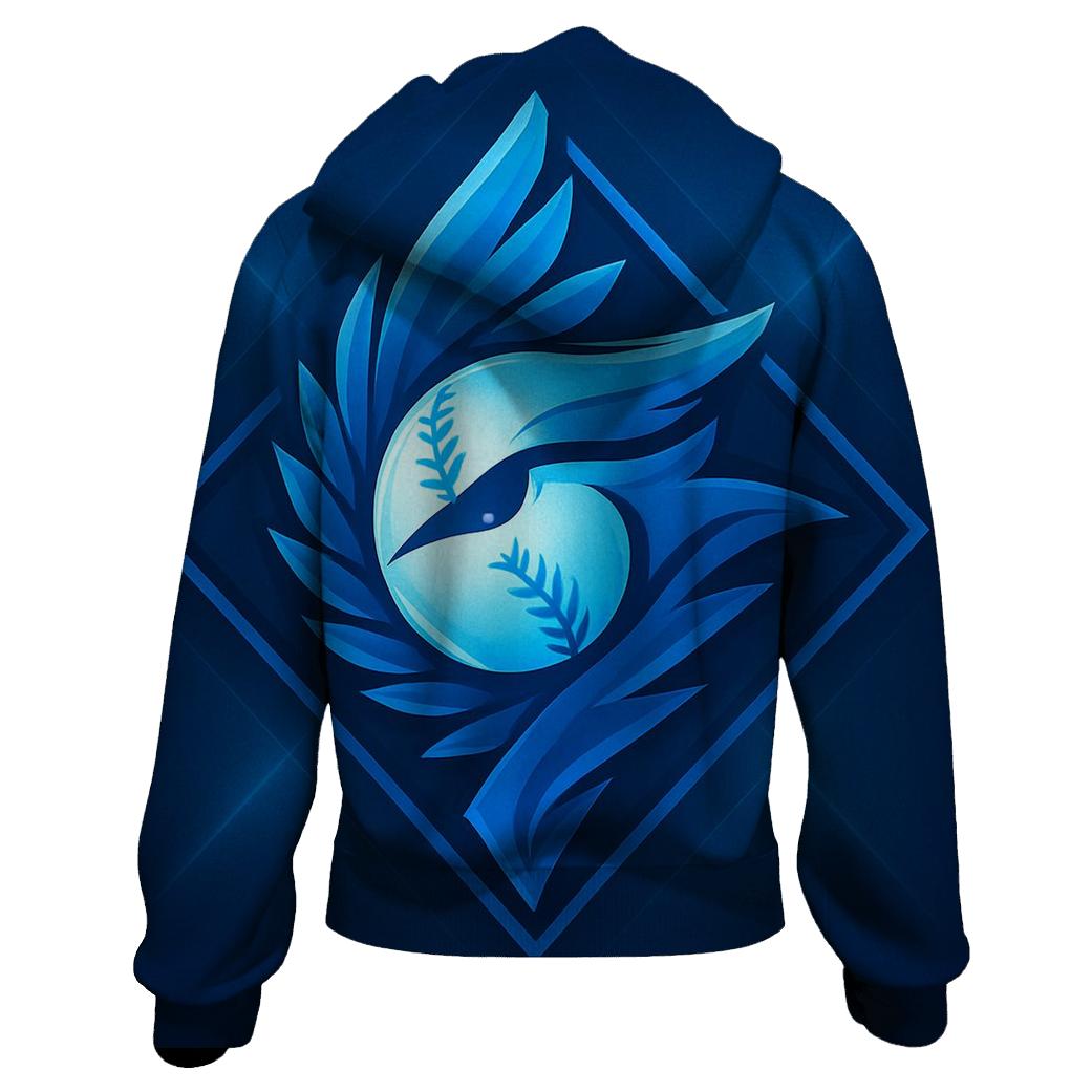 Feathered Blue Jays Fusion Diamond designer hoodies
