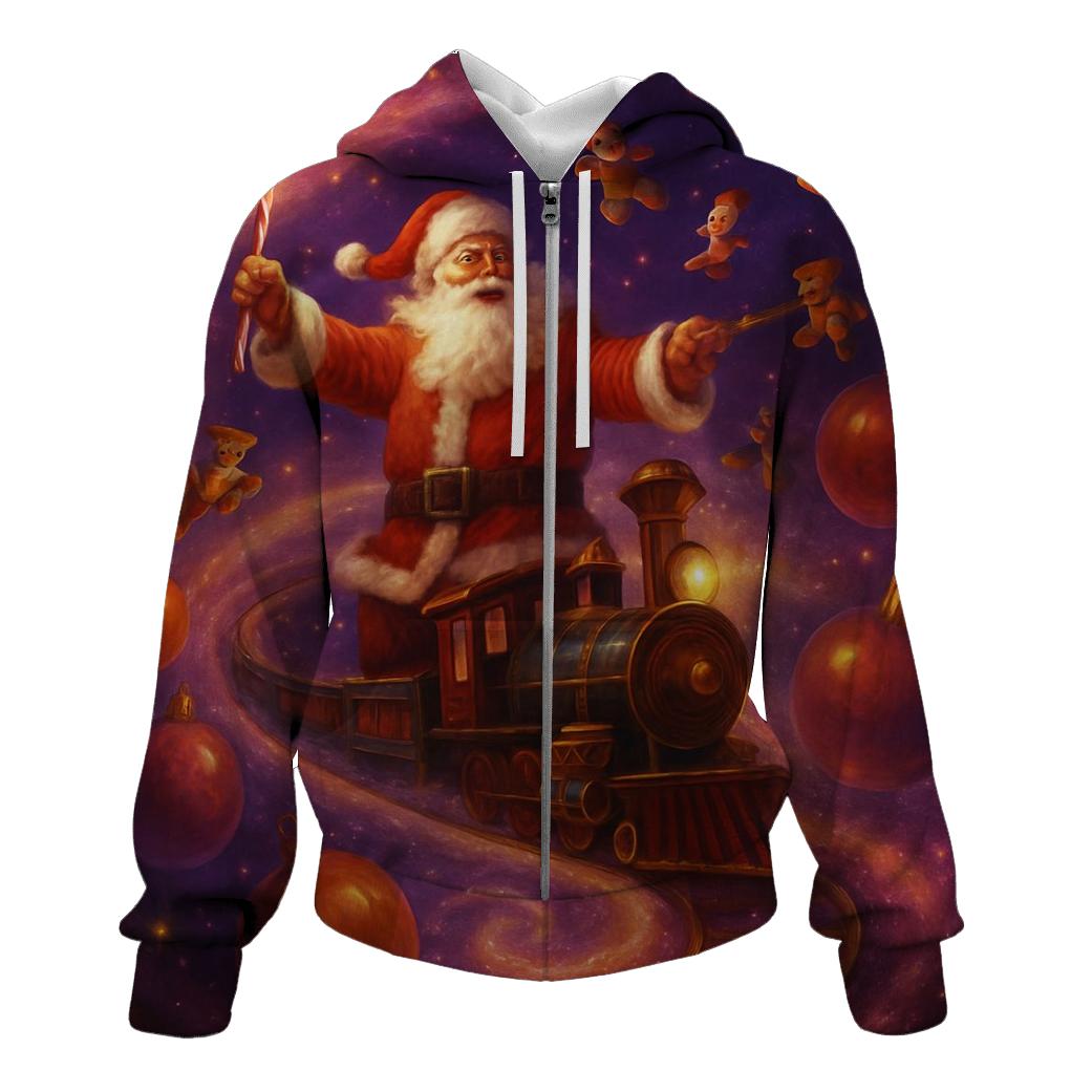 Galactic Toy Conductor Santa premium hoodies