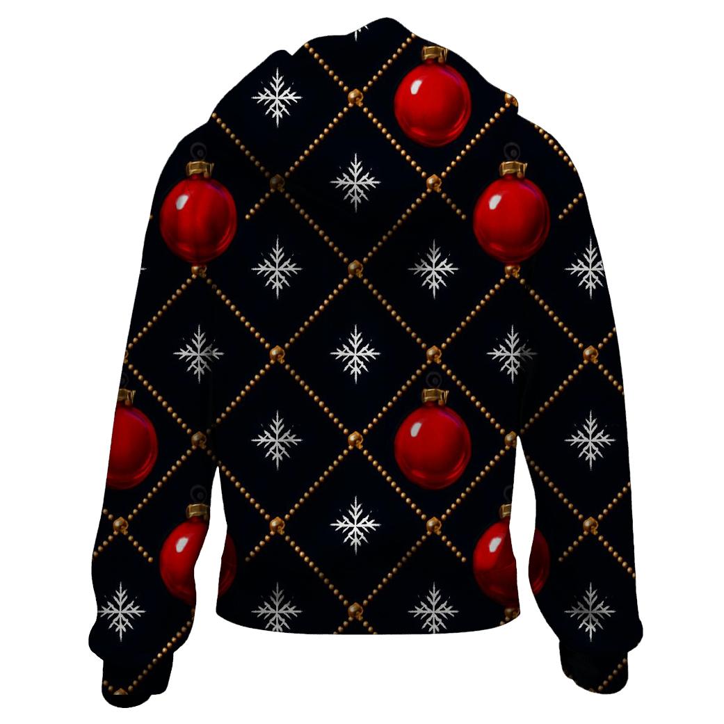 Crimson Ornaments Lattice On Midnight Field hoodie styles