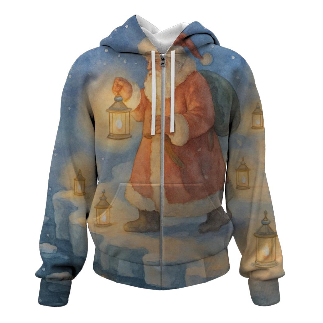 North Pole Lantern Keeper Santa designer hoodies