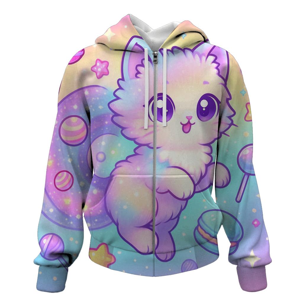 Candy Galaxy Cotton Tail Cat hoodie styles