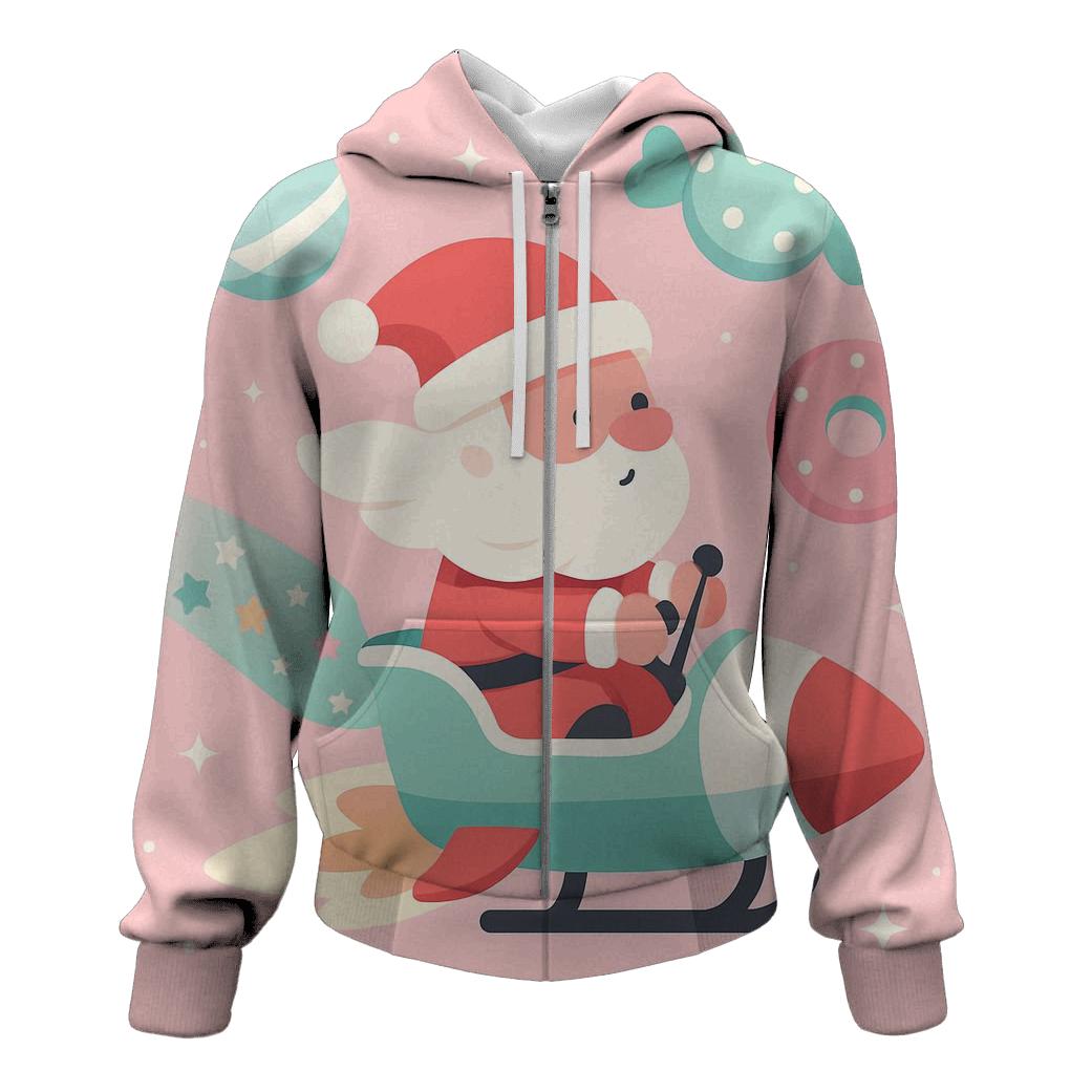 Candy Cosmos Santa Flight zip-up hoodies