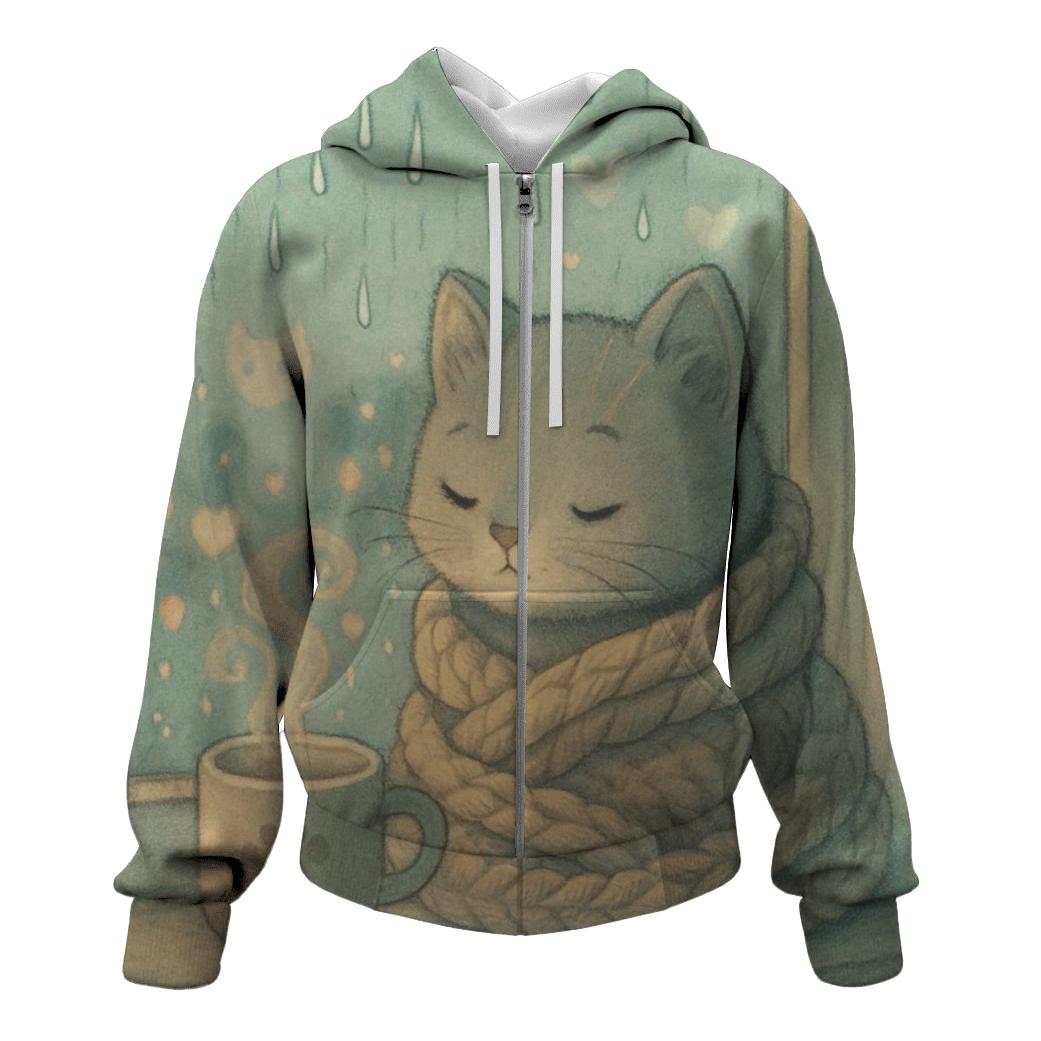 Rainy Window Cozy Blanket Cat hoodie styles