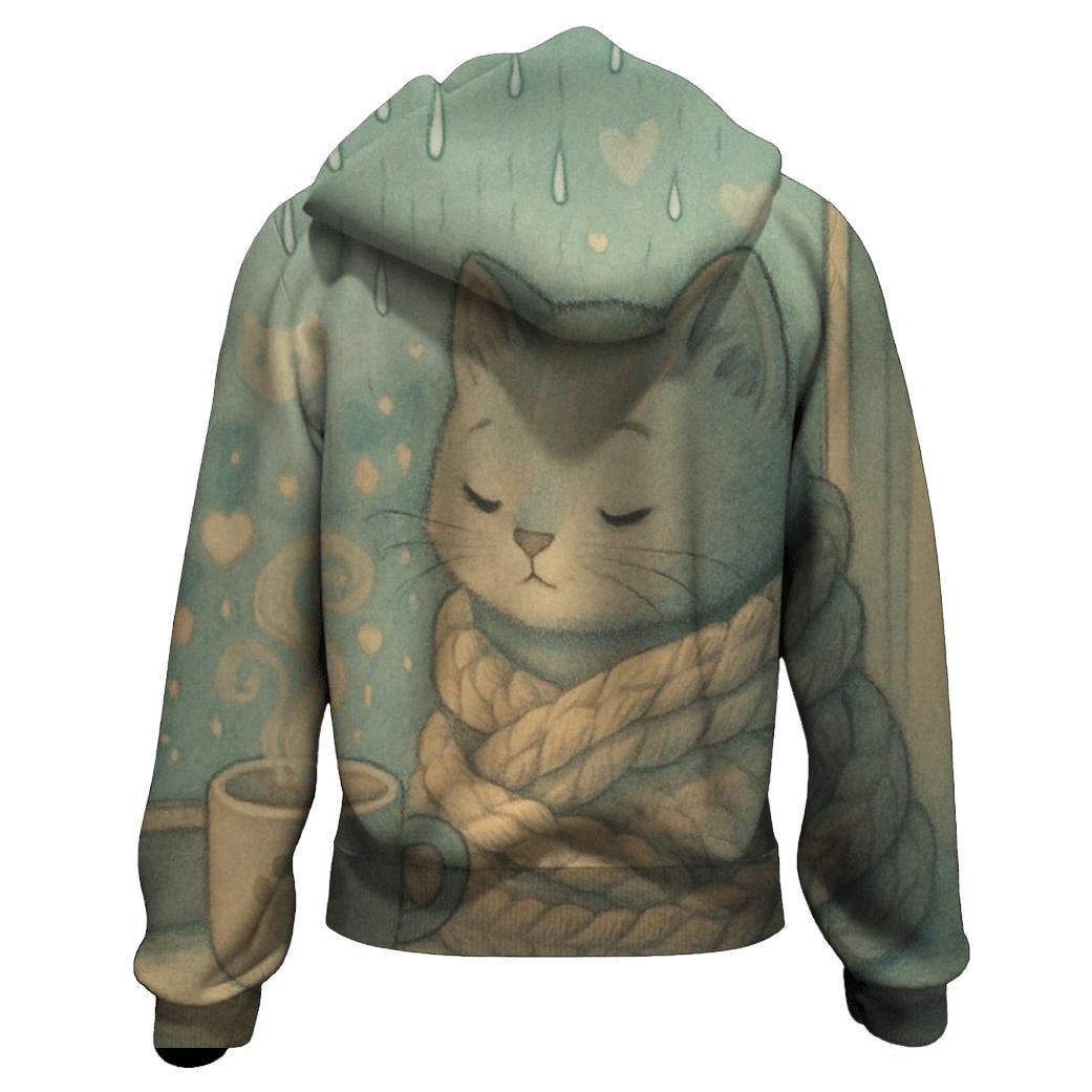Rainy Window Cozy Blanket Cat hoodie styles