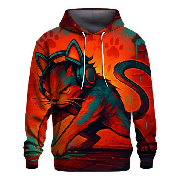 Graffiti Alley Rhythm Cat premium hoodies