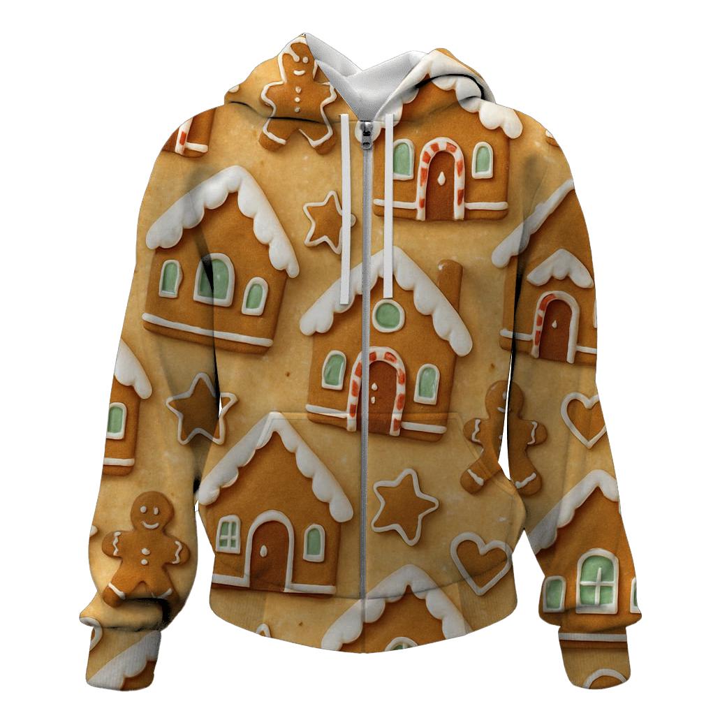Gingerbread Village Scatter On Icing Beige hoodies fashion