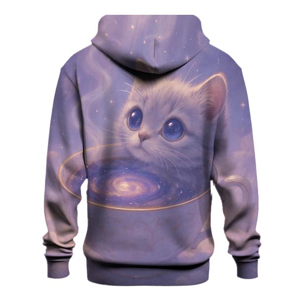 Moonlit Teacup Stargazer Cat lightweight hoodies