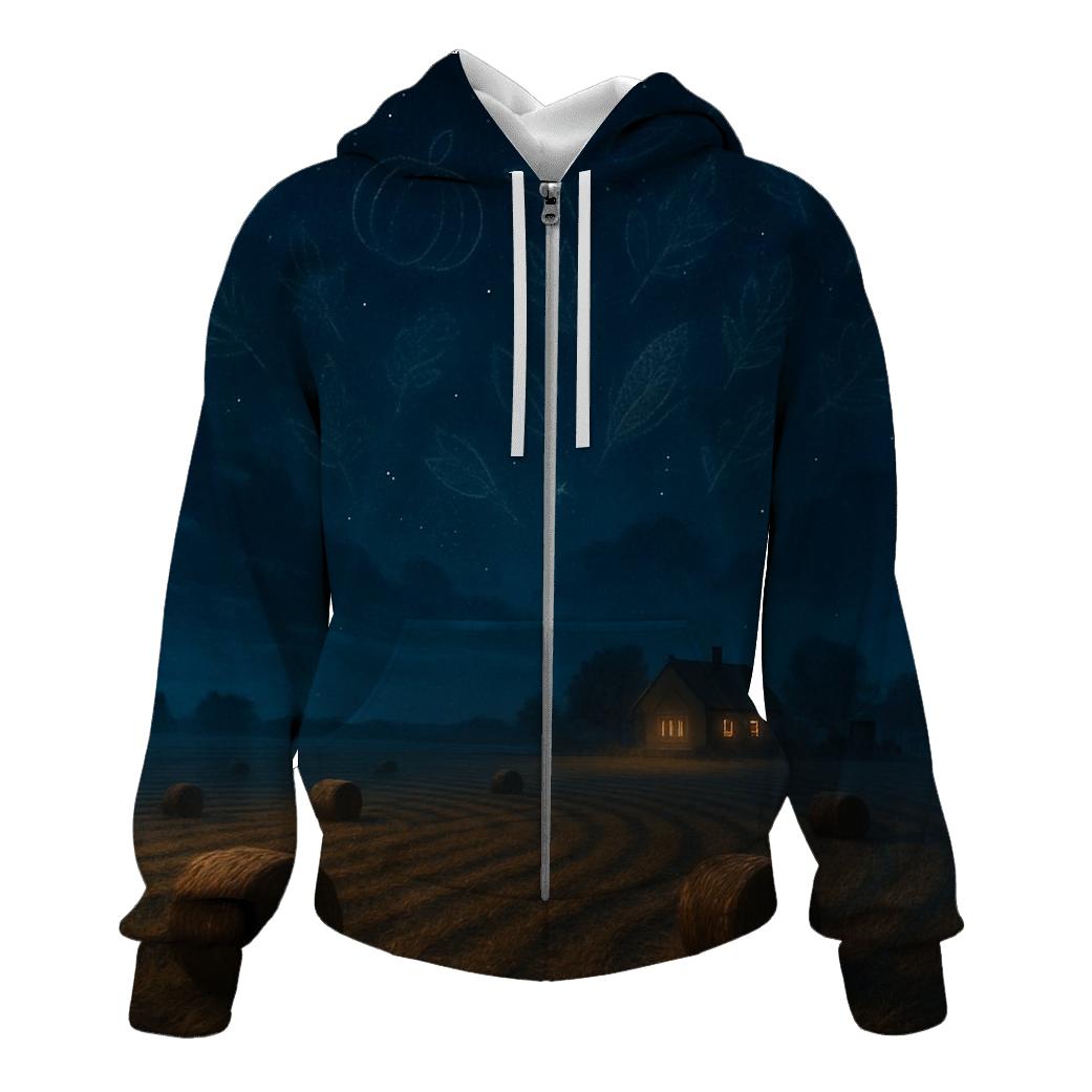 Thankful Stars Over Harvest Field lightweight hoodies