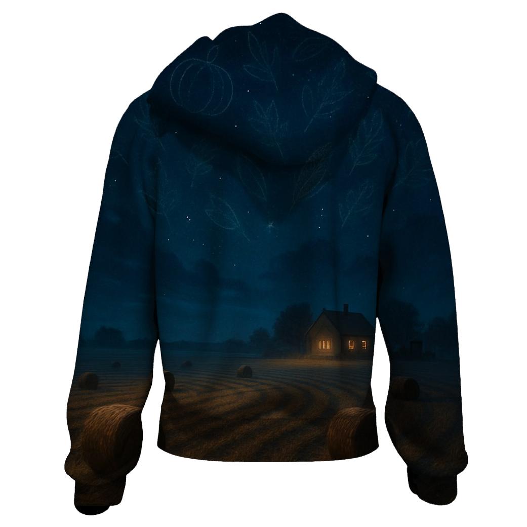 Thankful Stars Over Harvest Field lightweight hoodies
