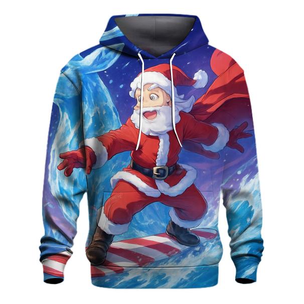 Polar Wave Santa Surfer printed hoodies