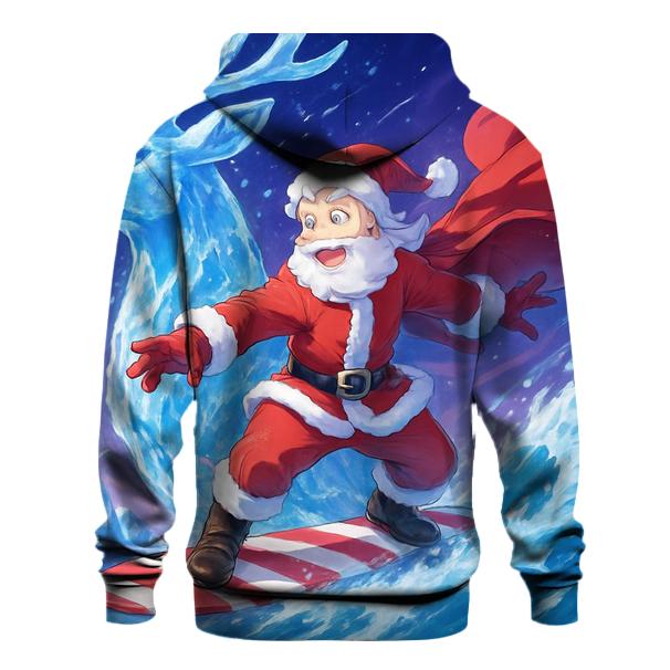Polar Wave Santa Surfer printed hoodies