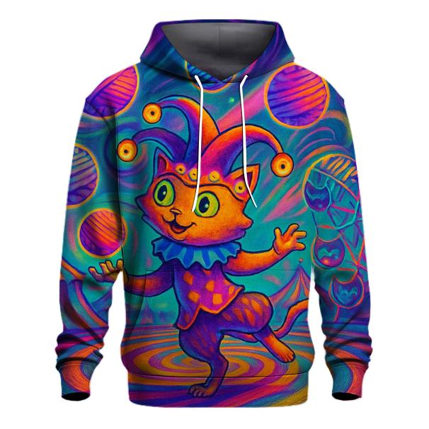Psychedelic Carnival Jester Cat hoodie trends