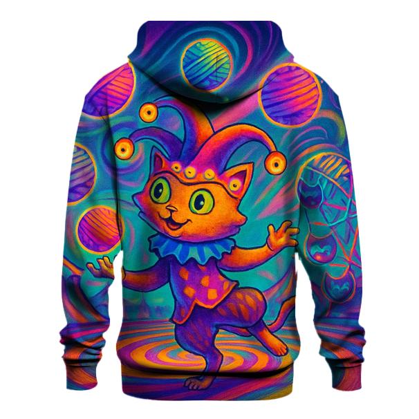 Psychedelic Carnival Jester Cat hoodie trends