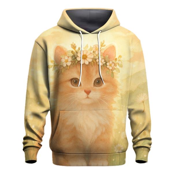 Sunrise Meadow Flower Crown Cat hoodies fashion