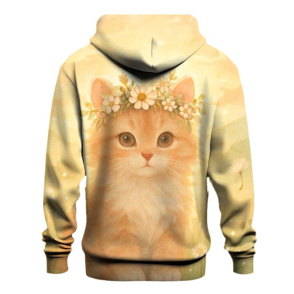 Sunrise Meadow Flower Crown Cat hoodies fashion