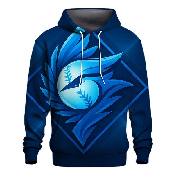 Feathered Blue Jays Fusion Diamond printed hoodies