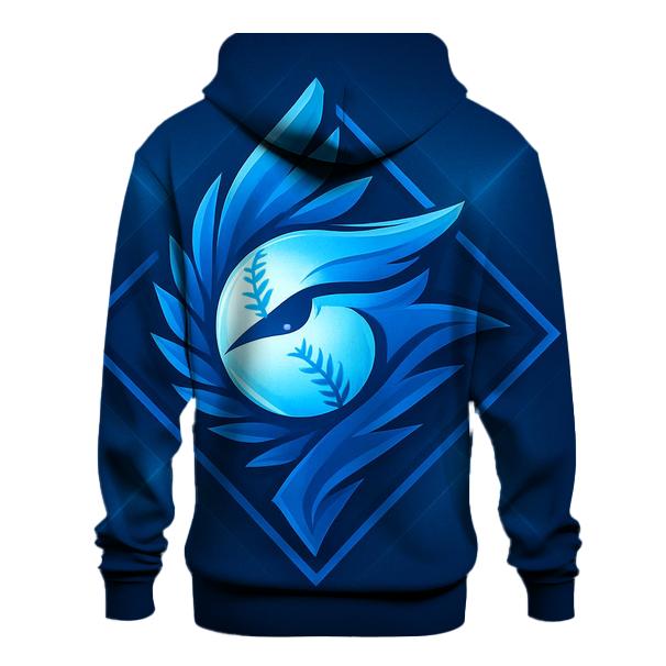 Feathered Blue Jays Fusion Diamond printed hoodies