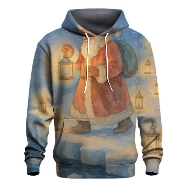 North Pole Lantern Keeper Santa premium hoodies