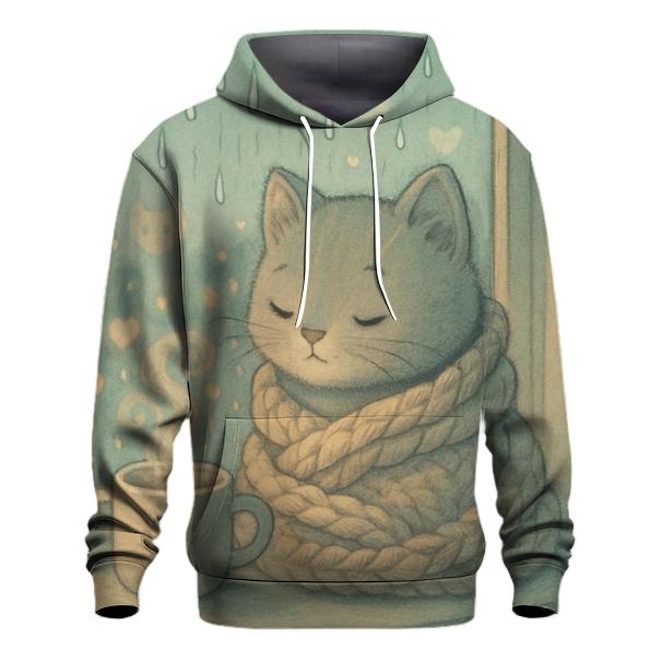 Rainy Window Cozy Blanket Cat lightweight hoodies