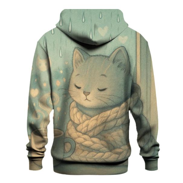 Rainy Window Cozy Blanket Cat lightweight hoodies