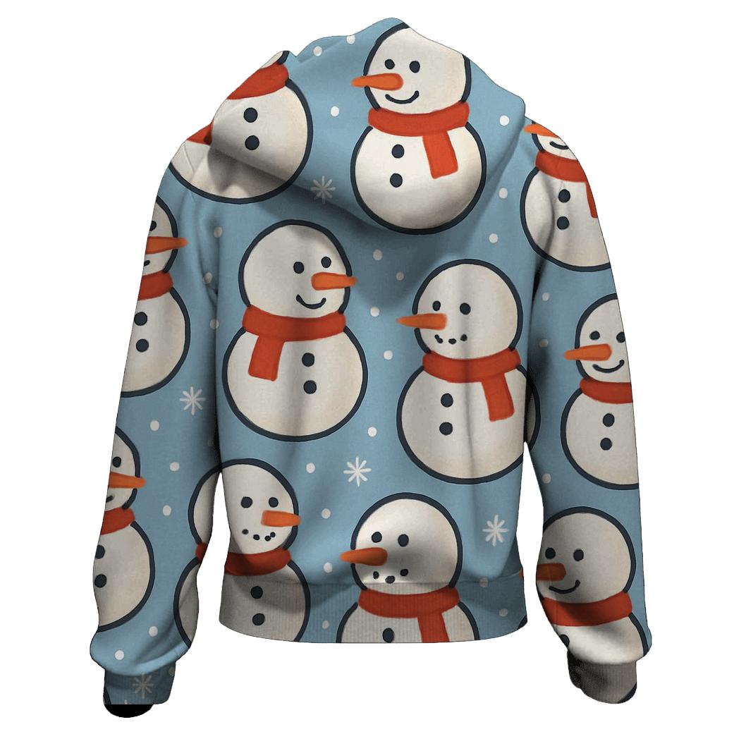 Snowman Polka Parade On Soft Blue hoodie styles
