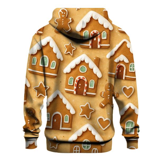 Gingerbread Village Scatter On Icing Beige graphic hoodies