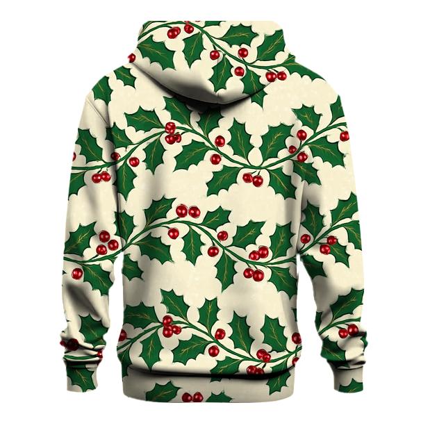 Festive Holly Wave On Snowy Ground hoodies fashion