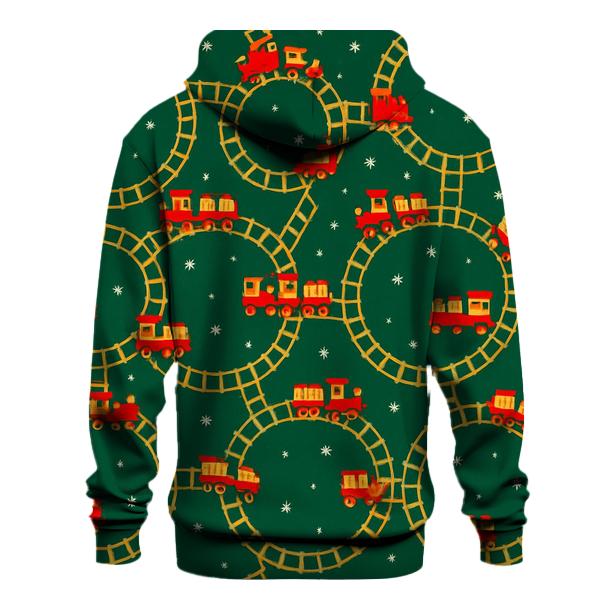 Toy Train Garland Loop On Pine Green custom hoodies