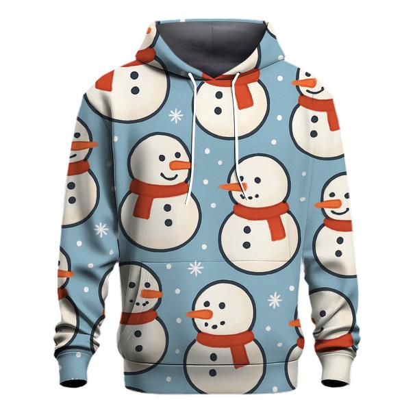 Snowman Polka Parade On Soft Blue pullover hoodies