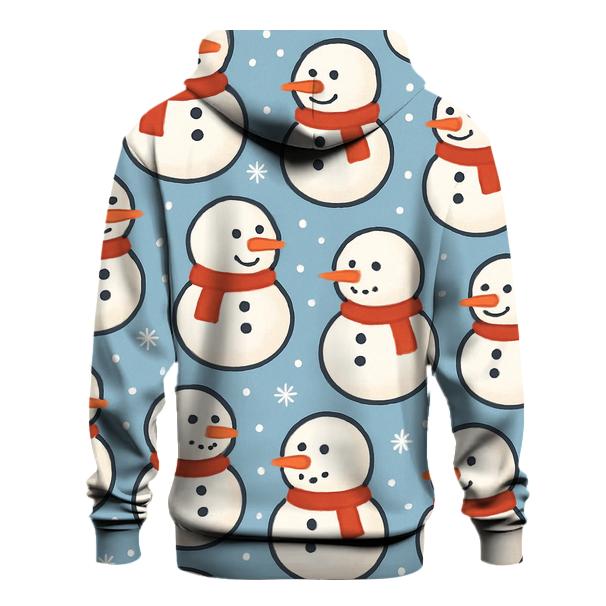 Snowman Polka Parade On Soft Blue pullover hoodies