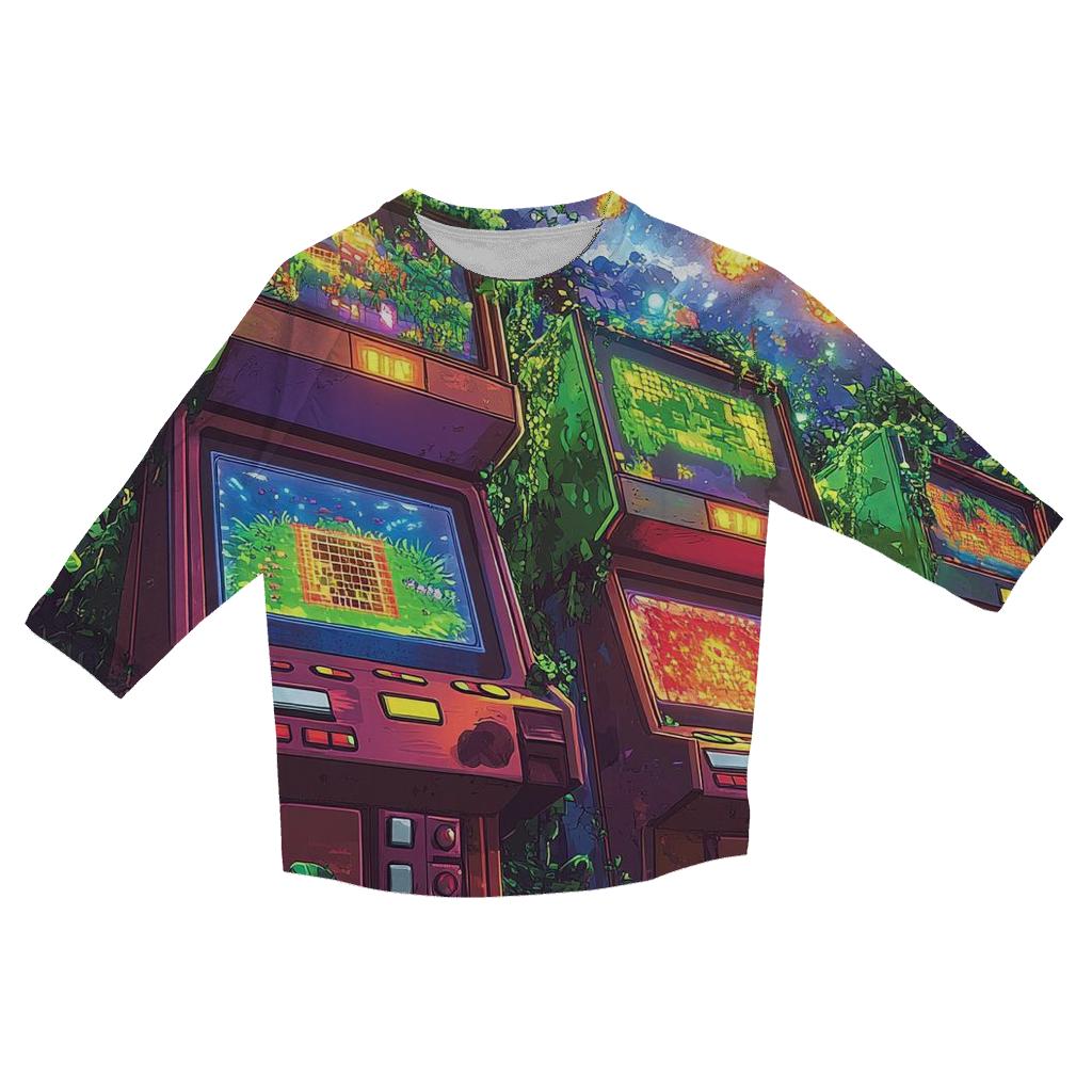 Arcade Jungle Retro Rampage personalized 3/4 sleeve tees