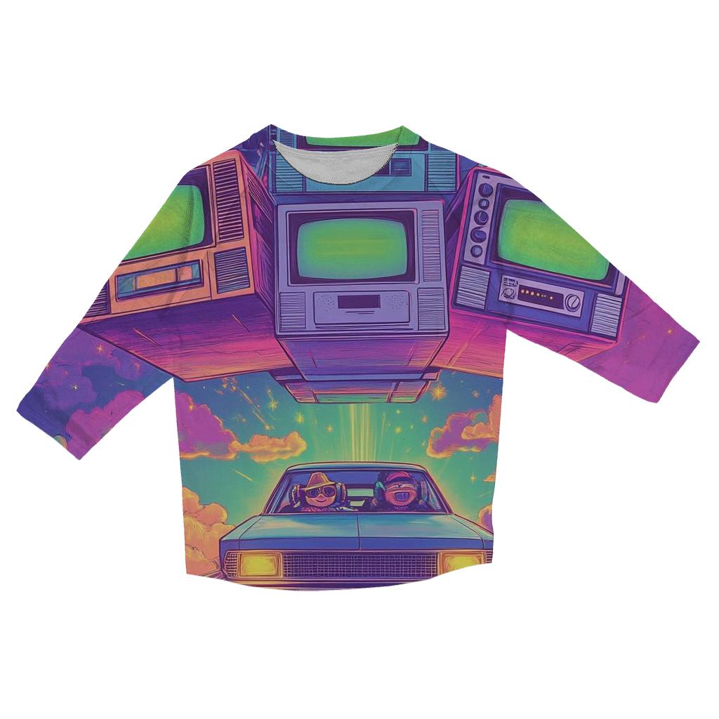 Time Traveling TV Head Road Trip custom 3/4 sleeve shirts